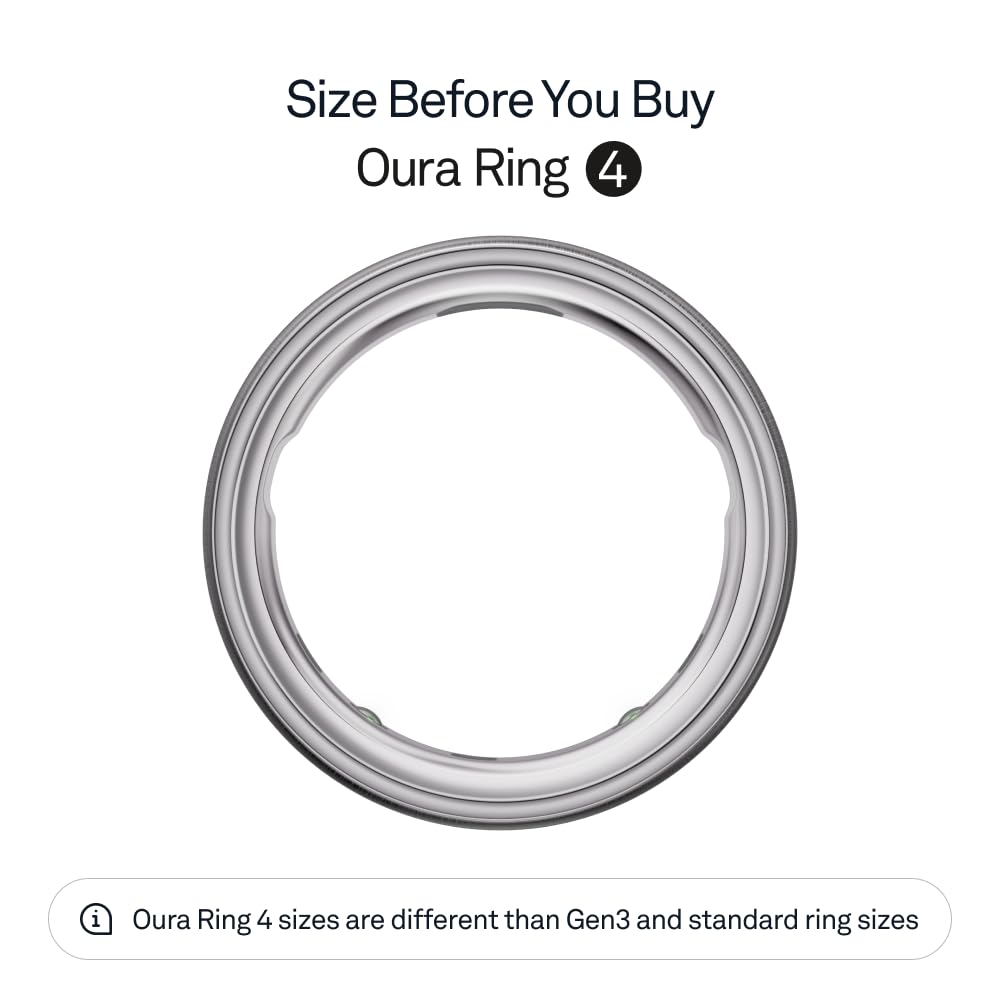 Oura Ring 4 - Silver - Size 10 - Smart Ring - Size First with Oura Ring 4 Sizing Kit - Sleep Tracking Wearable - Heart Rate - Fitness Tracker - Up to 8 Days of Battery Life