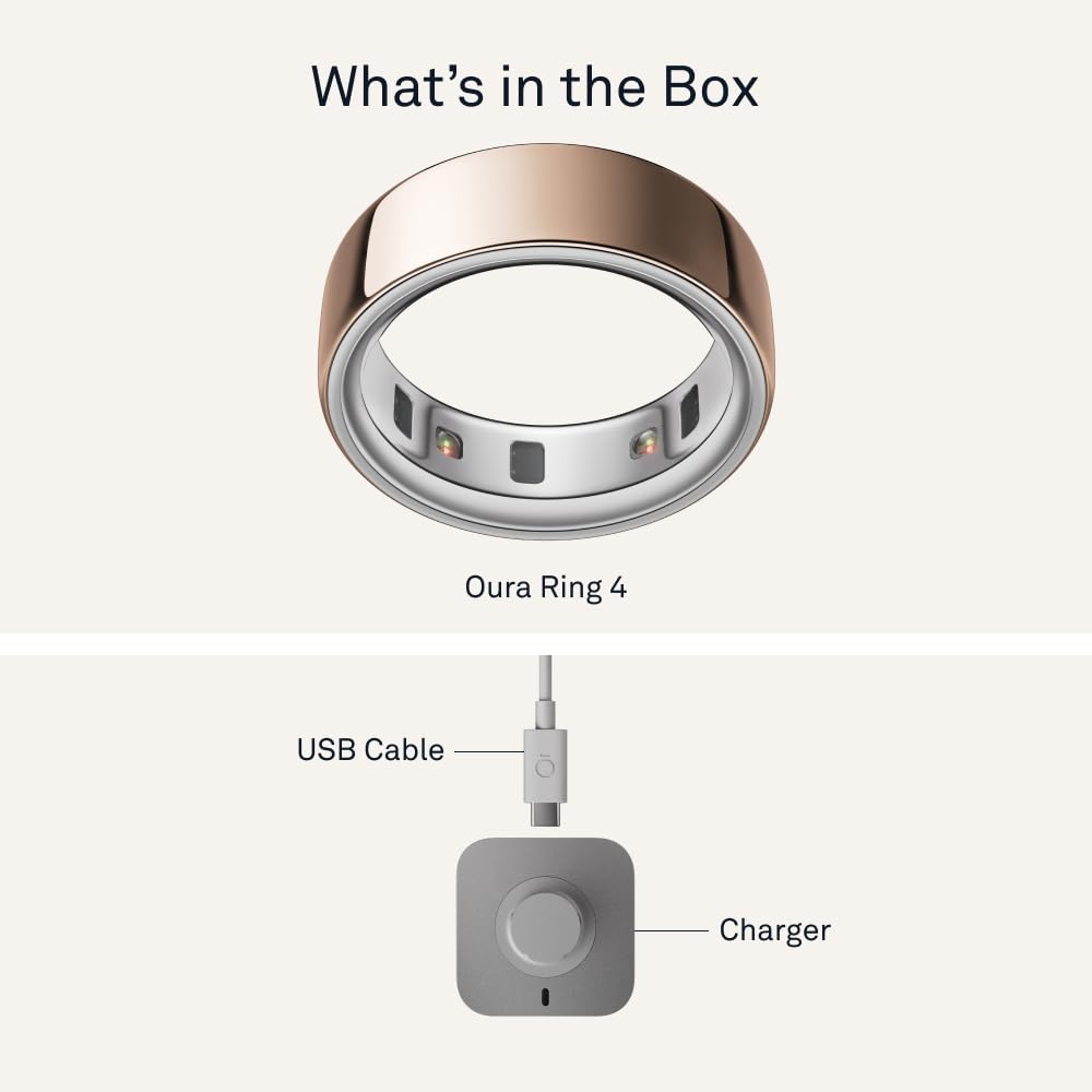 Oura Ring 4 - Silver - Size 10 - Smart Ring - Size First with Oura Ring 4 Sizing Kit - Sleep Tracking Wearable - Heart Rate - Fitness Tracker - Up to 8 Days of Battery Life