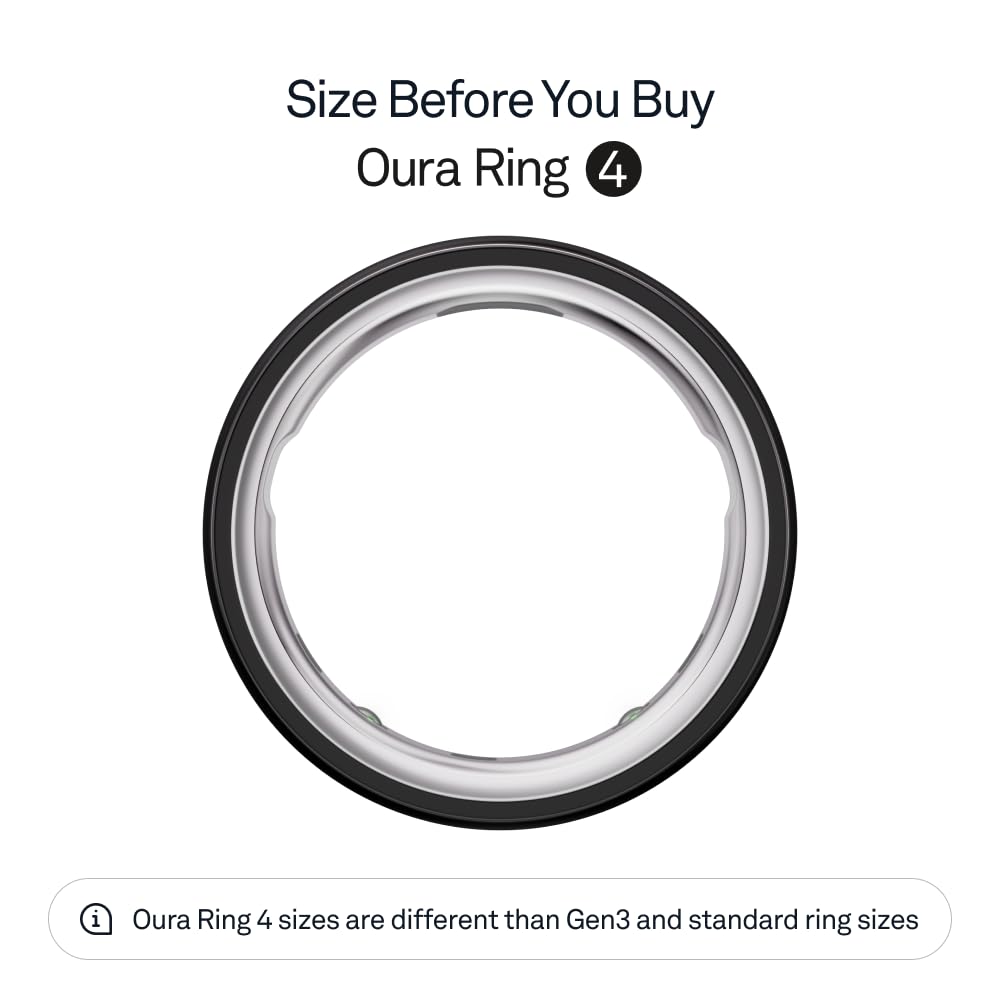 Oura Ring 4 - Silver - Size 10 - Smart Ring - Size First with Oura Ring 4 Sizing Kit - Sleep Tracking Wearable - Heart Rate - Fitness Tracker - Up to 8 Days of Battery Life