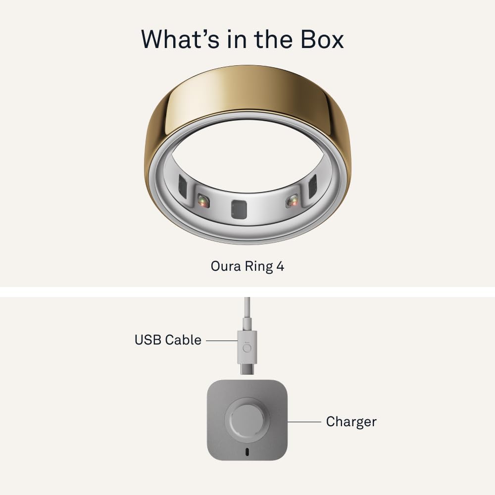 Oura Ring 4 - Silver - Size 10 - Smart Ring - Size First with Oura Ring 4 Sizing Kit - Sleep Tracking Wearable - Heart Rate - Fitness Tracker - Up to 8 Days of Battery Life