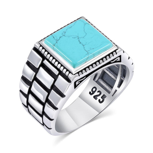 Chimoda Sterling Silver Rings for Men with Turquoise - Chimoda